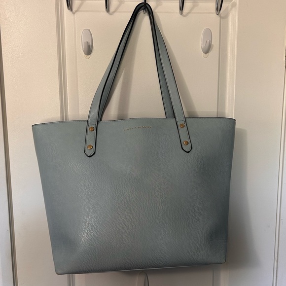 Poppy & Peonies Handbags - Poppy & Peonies Light Blue Tote